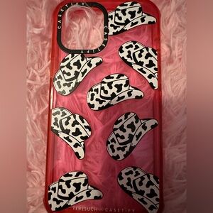 Casetify Hot Pink Cow Print Cowboy Hats Ultra Impact iPhone 12 Pro Max Case